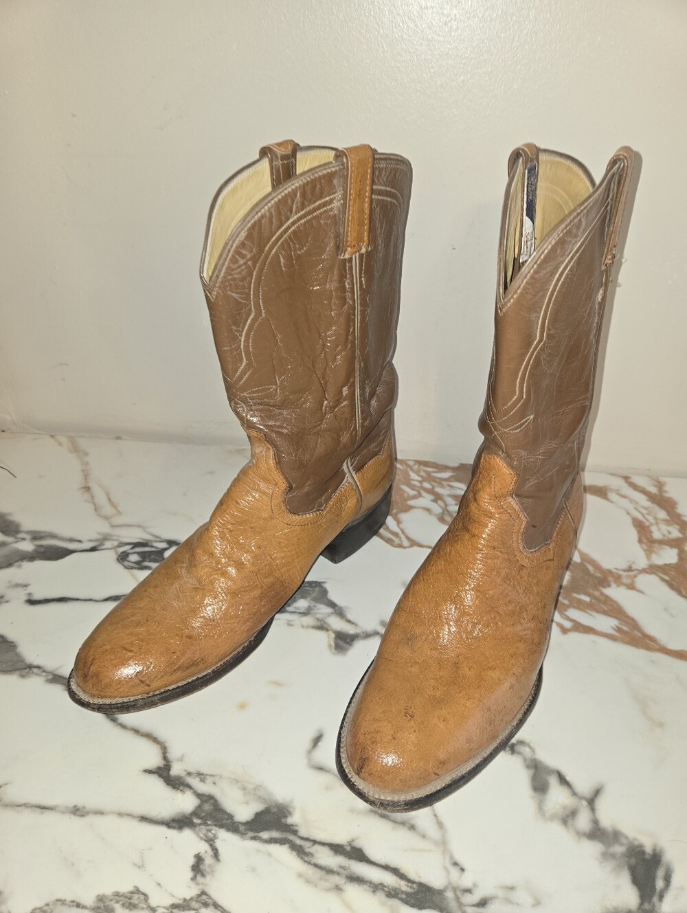 Panhandle Slim  Smooth Ostrich Skin Mens Boots , Size 9D